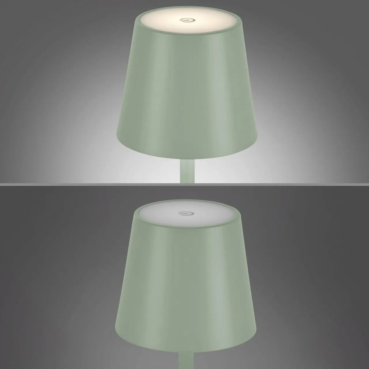 JUST LIGHT. Lampe de table LED rechargeable Euria, vert, fer, IP54^ Lampes Décoratives
