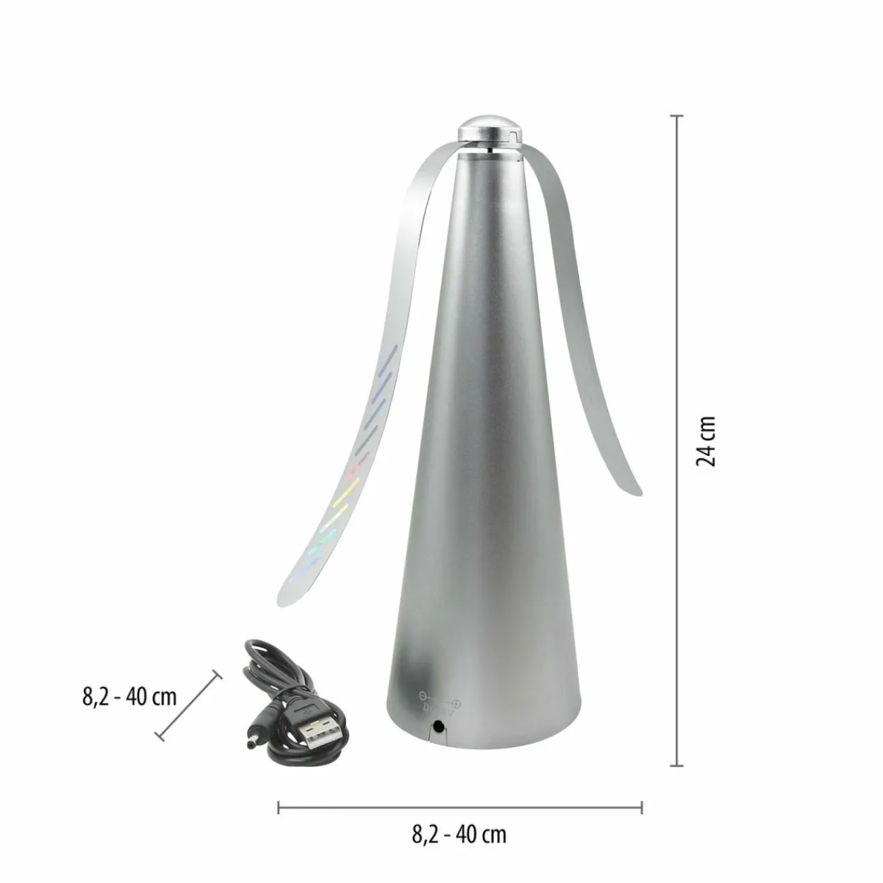 just_light_swat_mouche__pile_argent_0.webp JUST LIGHT. Swat, mouche à pile, argenté^ Lampes Décoratives