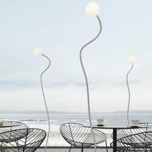 Karman Lampadaire d'extérieur Moony, blanc, Ø 15 cm, hauteur 145 cm PMMA^ Luminaires De Terrasse