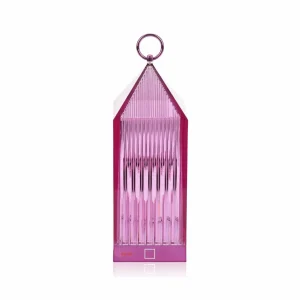 Kartell Lampe à poser rechargeable LED Lantern, violet, recyclé, IP54^ Lampes Décoratives