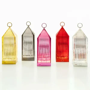 Kartell Lantern lampe à poser LED, gris fumée IP54^ Lampes Décoratives