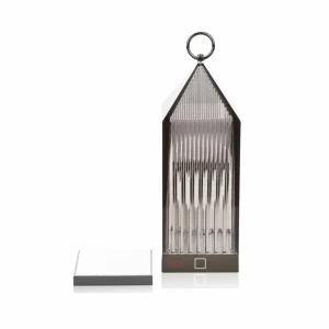 Kartell Lantern lampe à poser LED, gris fumée IP54^ Lampes Décoratives