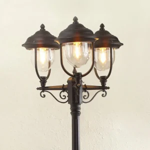 Konstsmide Lampadaire candélabre 3 abat-jours Parma noir^ Lampadaires D'Extérieur
