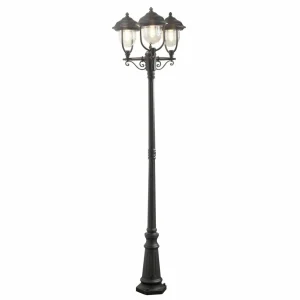 Konstsmide Lampadaire candélabre 3 abat-jours Parma noir^ Lampadaires D'Extérieur