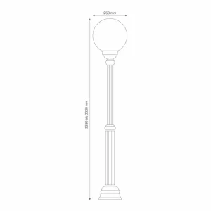 LCD Lampadaire d’extérieur 1143, à 1 lampe, noir/blanc^ Lampadaires D'Extérieur