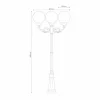 LCD Lampadaire d’extérieur 1144, 3 lampes, noir/blanc^ Lampadaires D'Extérieur