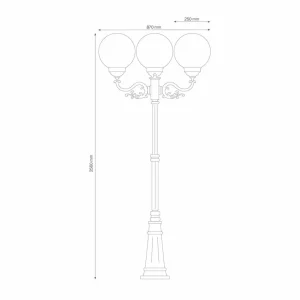 LCD Lampadaire d’extérieur 1144, 3 lampes, noir/blanc^ Lampadaires D'Extérieur