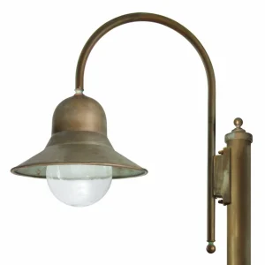 Moretti Luce lampadaire d'extérieur Felizia de 270 cm de haut en laiton antique^ Lampadaires D'Extérieur