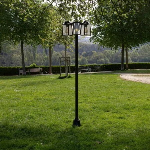 LUTEC Lampadaire d’extérieur Kelsey alu, 3 lampes, IP44^ Lampadaires D'Extérieur
