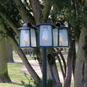 LUTEC Lampadaire d’extérieur Kelsey alu, 3 lampes, IP44^ Lampadaires D'Extérieur