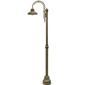 Moretti Luce Lampadaire d'extérieur Luca en laiton cuivre antique à 1 lampe^ Lampadaires D'Extérieur