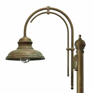 Moretti Luce Lampadaire d'extérieur Luca en laiton cuivre antique à 1 lampe^ Lampadaires D'Extérieur