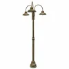 Moretti Luce Lampadaire d'extérieur Luca laiton antique-cuivre, 3 lampes^ Lampadaires D'Extérieur