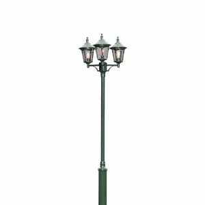 Konstsmide Lampadaire d'extérieur Virgo, 3 lampes, vert foncé^ Lampadaires D'Extérieur