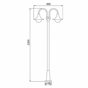 Albert Leuchten Lampadaire élégant 171 blanc à 2 lampes^ Lampadaires D'Extérieur