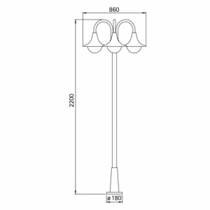 Albert Leuchten Lampadaire élégant 171 blanc à 3 lampes^ Lampadaires D'Extérieur