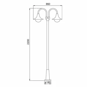 Albert Leuchten Lampadaire élégant 171 noir à 2 lampes^ Lampadaires D'Extérieur