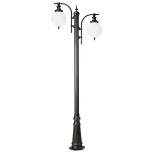 K.S. Verlichting Lampadaire Madeira à 2 lampes vert foncé^ Lampadaires D'Extérieur