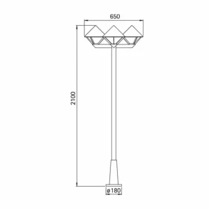 Albert Leuchten Lampadaire moderne 181 blanc à 3 lampes^ Lampadaires D'Extérieur