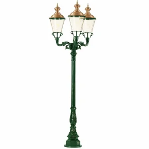 K.S. Verlichting Lampadaire Paris vert à trois lampes^ Lampadaires D'Extérieur
