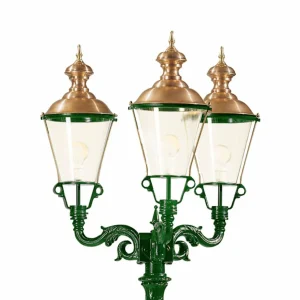 K.S. Verlichting Lampadaire Paris vert à trois lampes^ Lampadaires D'Extérieur