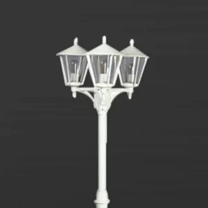 Albert Leuchten Lampadaire rustique 680 blanc à 3 lampes^ Lampadaires D'Extérieur
