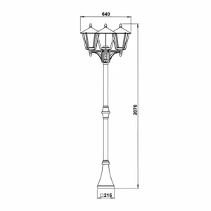 Albert Leuchten Lampadaire rustique 680 marron à 3 lampes^ Lampadaires D'Extérieur