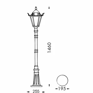 Albert Leuchten Lampadaire style rustique 754 noir^ Lampadaires D'Extérieur