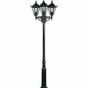 Albert Leuchten Lampadaire style rustique 756 noir à 3 lampes^ Lampadaires D'Extérieur