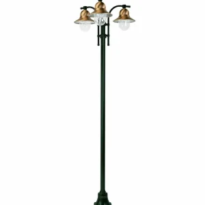 K.S. Verlichting Lampadaire Toscane vert à 3 lampes^ Lampadaires D'Extérieur