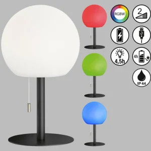 FH Lighting Lampe à poser batterie LED Trivento, noir sable^ Lampes Décoratives