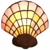 Clayre&Eef Lampe à poser déco 6000, coquille verre, Tiffany^ Lampes Décoratives
