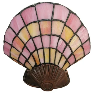 Clayre&Eef Lampe à poser déco 6000, coquille verre, Tiffany^ Lampes Décoratives