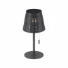 JUST LIGHT. Lampe à poser LED Mandy port USB, solaire, noire^ Lampes Décoratives