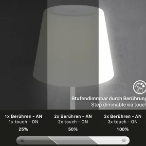 Briloner Lampe à poser LED rechargeable d'extérieur Campi, intensité variable, blanc^ Lampes Décoratives