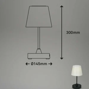 Briloner Lampe à poser LED rechargeable d'extérieur Campi, intensité variable, noir^ Lampes Décoratives