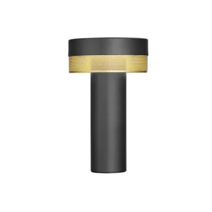 HELL Lampe à poser LED rechargeable, hauteur 24cm, noir/or^ Lampes Décoratives