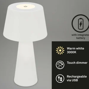 Briloner Lampe à poser LED rechargeable Kihi, blanc^ Lampes Décoratives