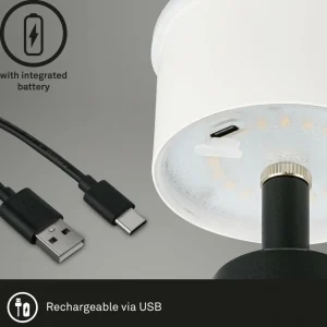Briloner Lampe à poser LED rechargeable Kihi, noir^ Lampes Décoratives