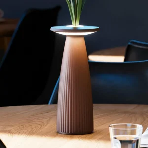 Sigor Lampe à poser LED rechargeable Nuflair, brun rouille, IP54, intensité variable,^ Lampes Décoratives