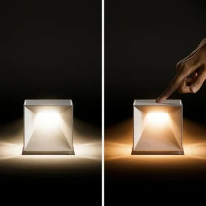 Sigor Lampe à poser LED rechargeable Nutalis, gris brume, IP54, intensité variable^ Lampes Décoratives