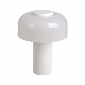 EGLO Lampe à poser LED rechargeable Ponente, Ø 16 cm, blanc, CCT, intensité^ Lampes Décoratives