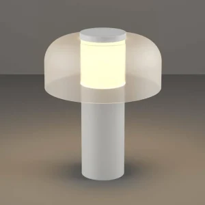 EGLO Lampe à poser LED rechargeable Ponente, Ø 16 cm, blanc, CCT, intensité^ Lampes Décoratives