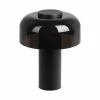 EGLO Lampe à poser LED rechargeable Ponente, Ø 16 cm, noir, CCT, intensité^ Lampes Décoratives