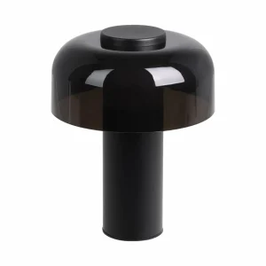 EGLO Lampe à poser LED rechargeable Ponente, Ø 16 cm, noir, CCT, intensité^ Lampes Décoratives