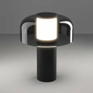 EGLO Lampe à poser LED rechargeable Ponente, Ø 16 cm, noir, CCT, intensité^ Lampes Décoratives