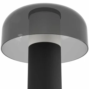 EGLO Lampe à poser LED rechargeable Ponente, Ø 16 cm, noir, CCT, intensité^ Lampes Décoratives