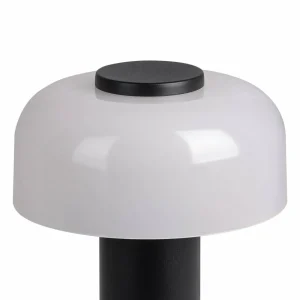 EGLO Lampe à poser LED rechargeable Ponente, Ø 16 cm, noir/blanc, CCT^ Lampes Décoratives