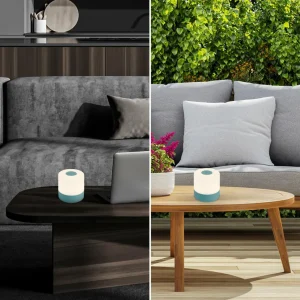 Briloner Lampe à poser LED rechargeable Smal, bleu, 2.700K, intensité variable^ Lampes Décoratives