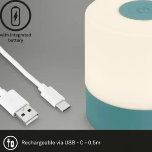 Briloner Lampe à poser LED rechargeable Smal, bleu, 2.700K, intensité variable^ Lampes Décoratives